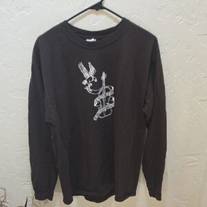 3/$10 Brown Graphic Long Sleeve Shirt